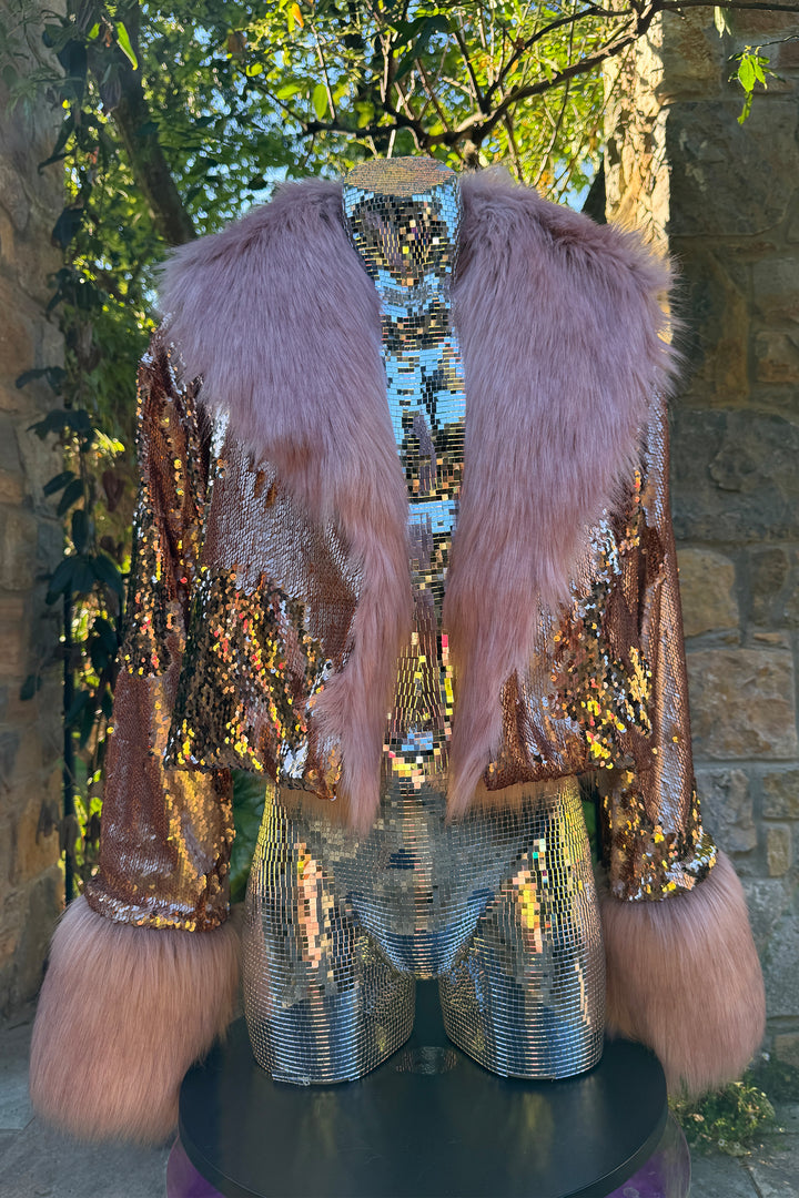 Champagne Shimmer Crop Jacket 1/1