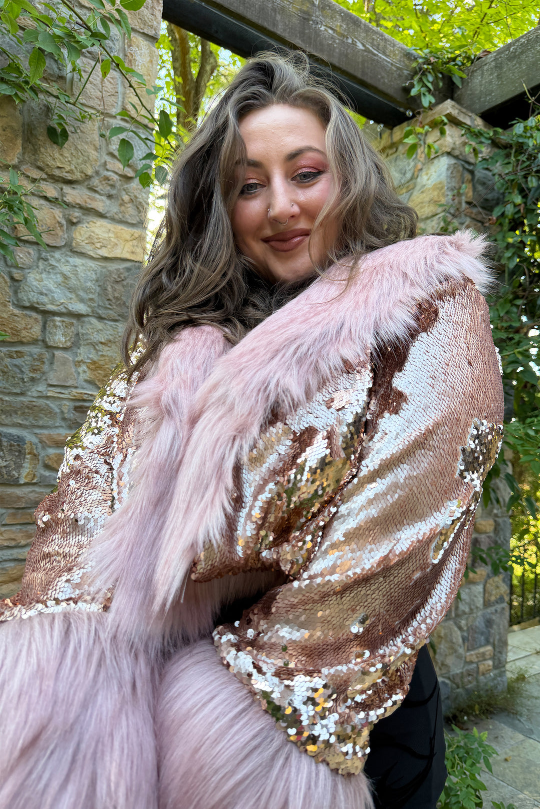 Champagne Shimmer Crop Jacket 1/1