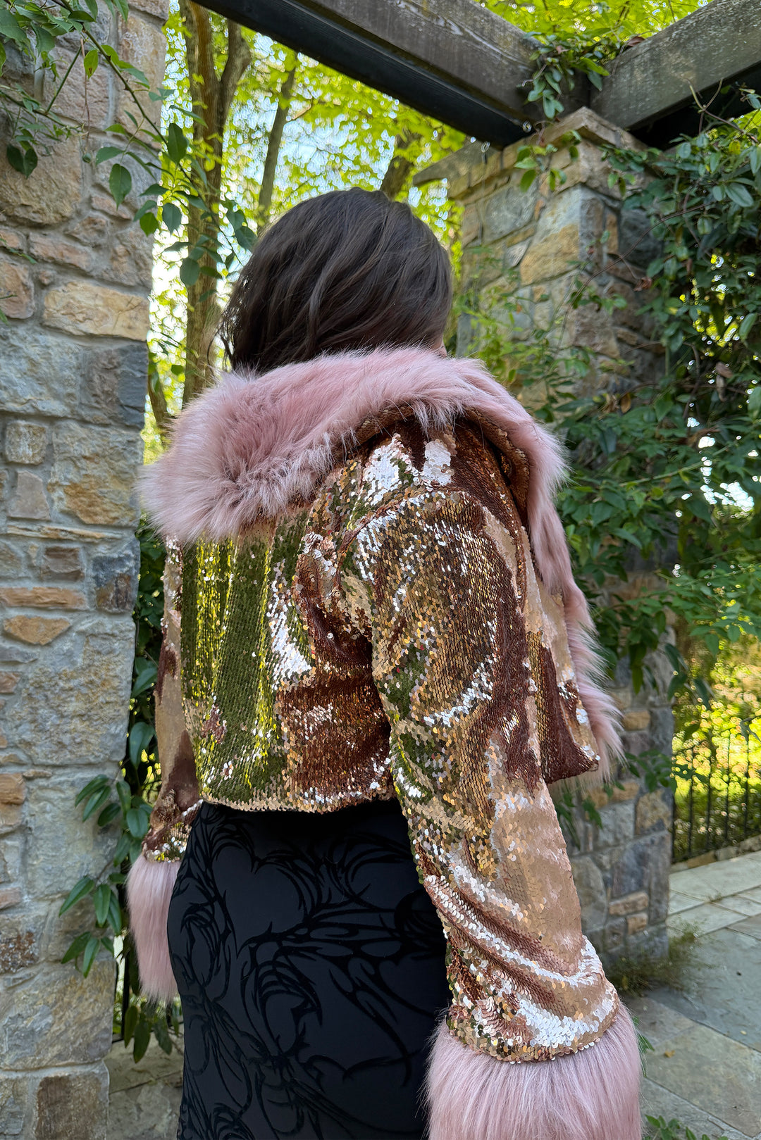 Champagne Shimmer Crop Jacket 1/1