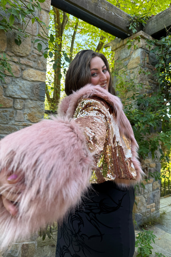 Champagne Shimmer Crop Jacket 1/1