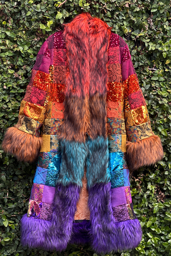 Earthy Tone Micro Patchwork coat