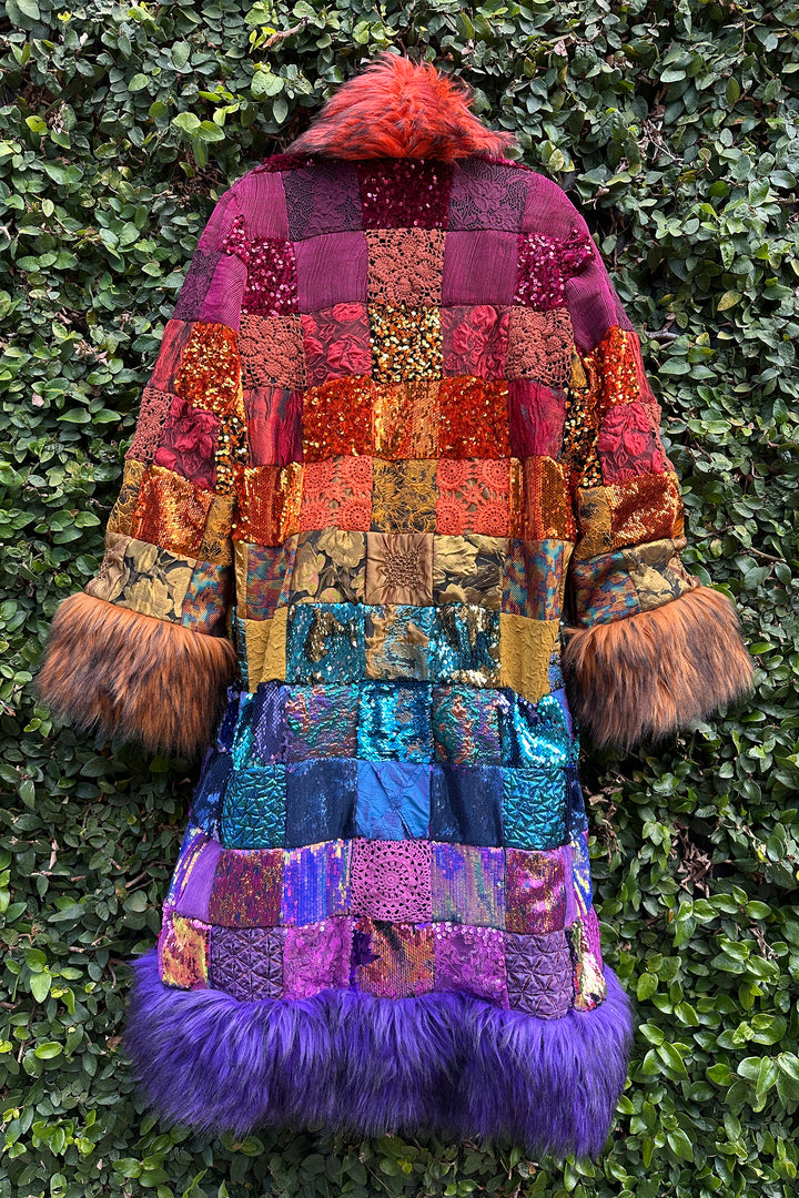 Earthy Tone Micro Patchwork coat