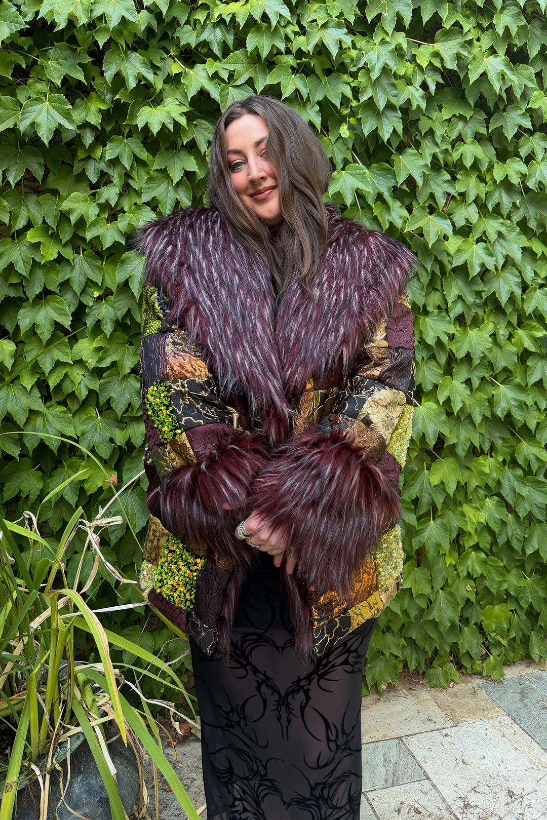 Moss & Merlot Patchwork Coat 1/1