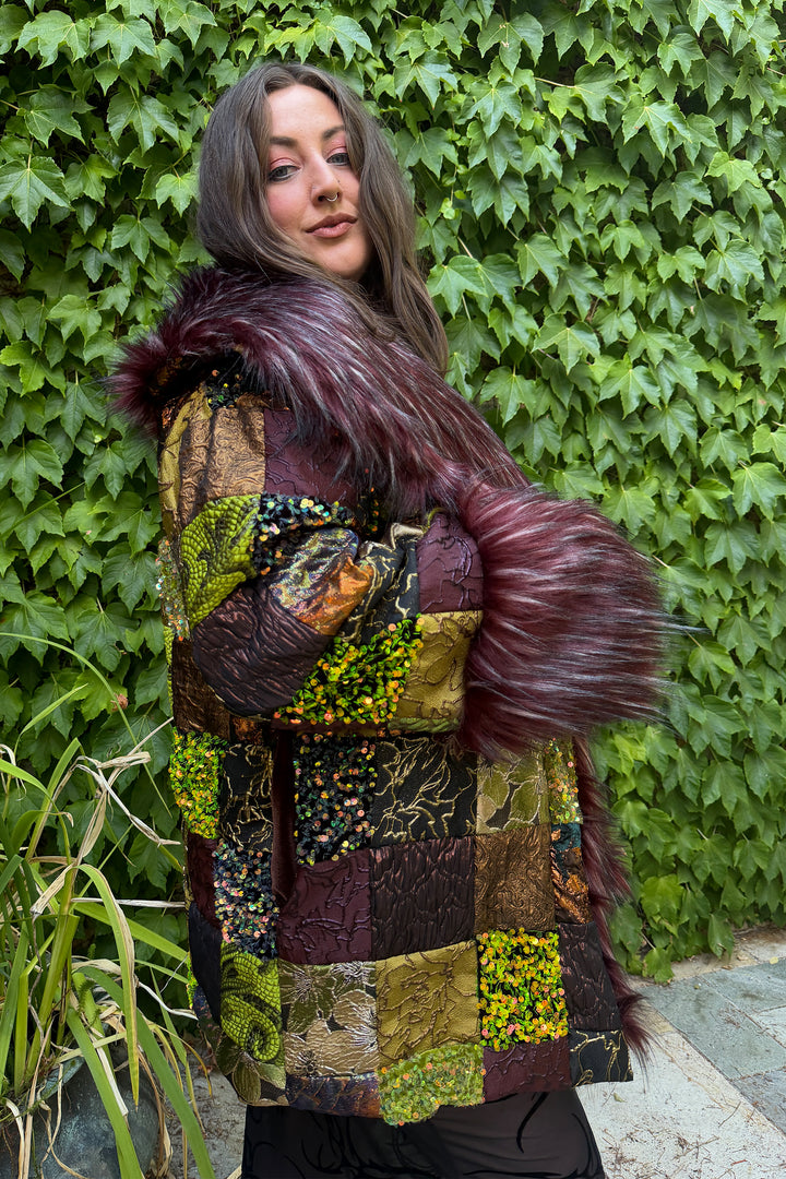 Moss & Merlot Patchwork Coat 1/1