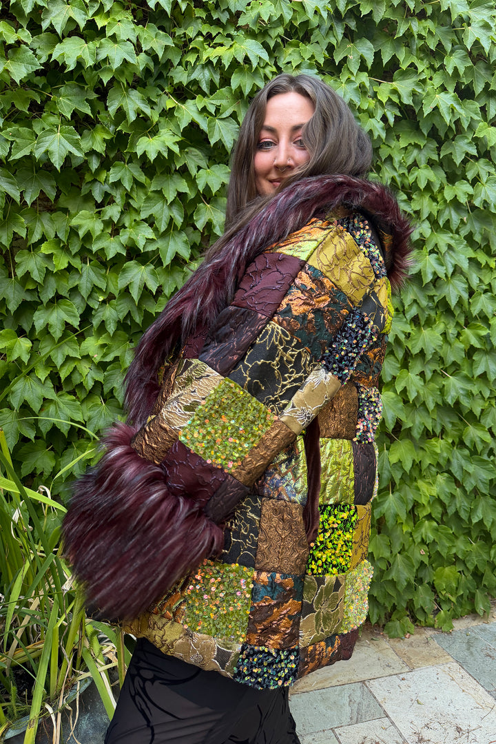 Moss & Merlot Patchwork Coat 1/1