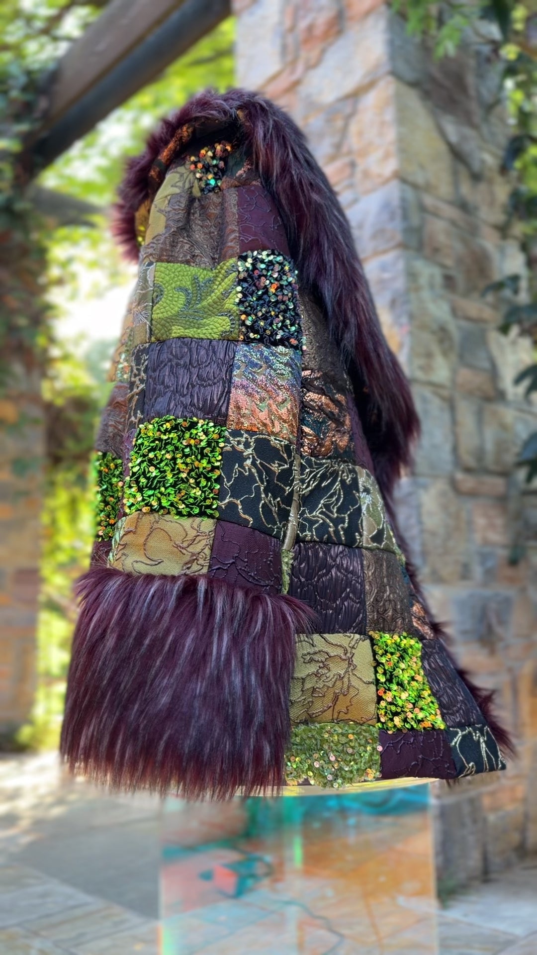 Moss & Merlot Patchwork Coat 1/1