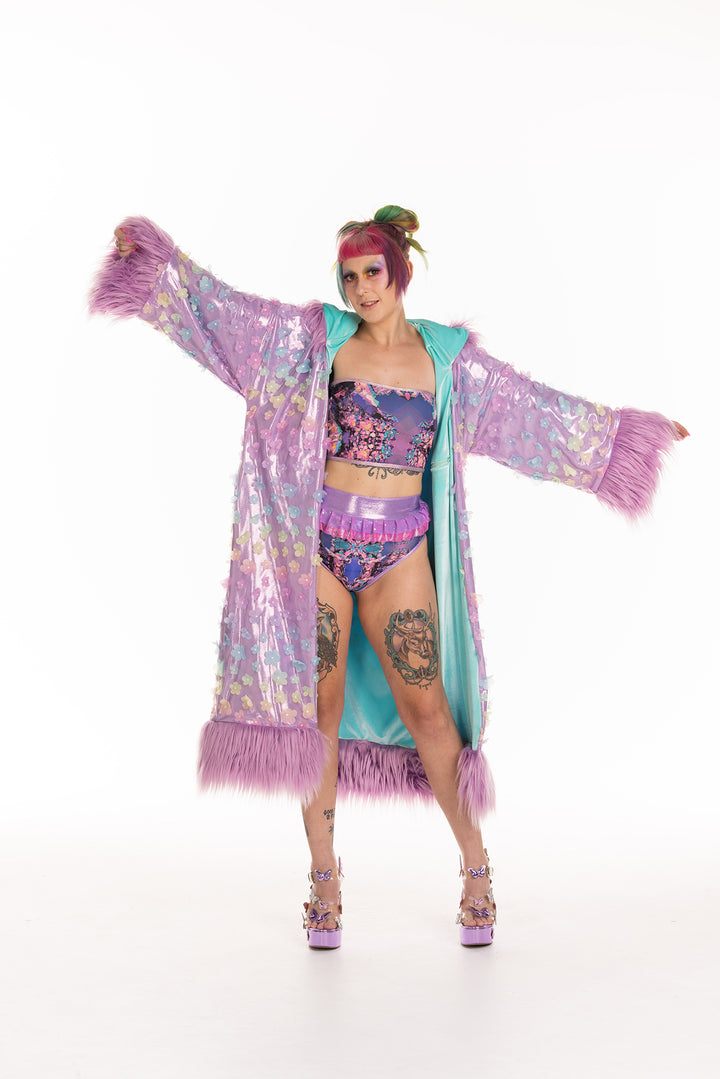 Flower Power Kimono - Purple *ONE OF A KIND*
