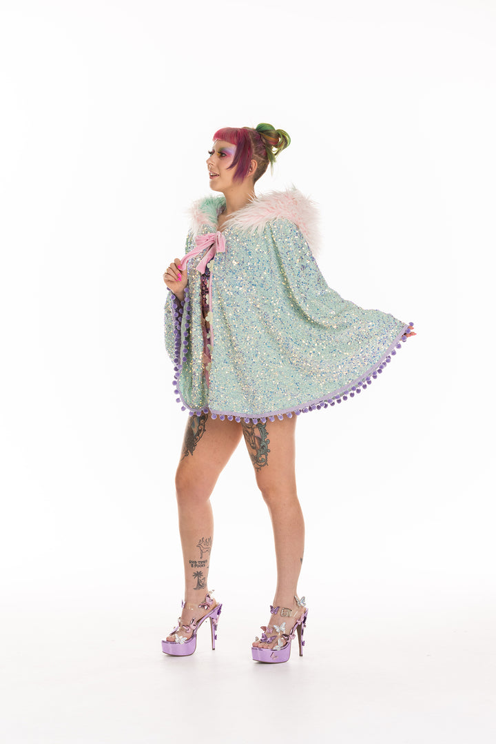 FLOWER POWER CAPE - MINT *ONE OF A KIND*